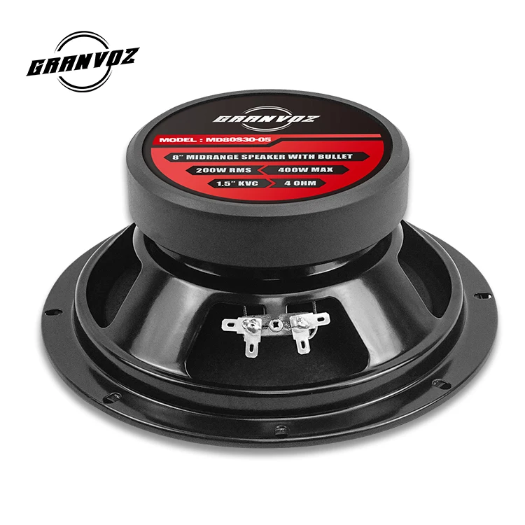 2024 High Quality  8 Inch 250W  4ohm with red bullet  midrange Speakers  from professional Car Midrange Speaker factory