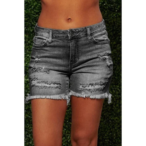2022 Wholesale Women Sexy Ripped Denim Short Jeans Vintage Wash Distressed High Waist Summer Womens Casual Denim Shorts