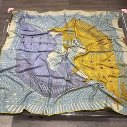 Printed wool  female Muslim scarf Baotou scarf tooth edge Muslim headscarf digital printed square scarf