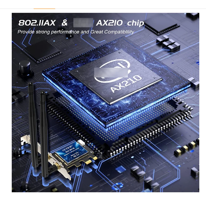 EDUP PCIe Wi-Fi 6E карта Bluetooth 5 2 AX 5374 Мбит/с AX210 трехдиапазонный 6 ГГц/5 8 ГГц/2 4 ГГц PCI-E Беспроводной сетевой