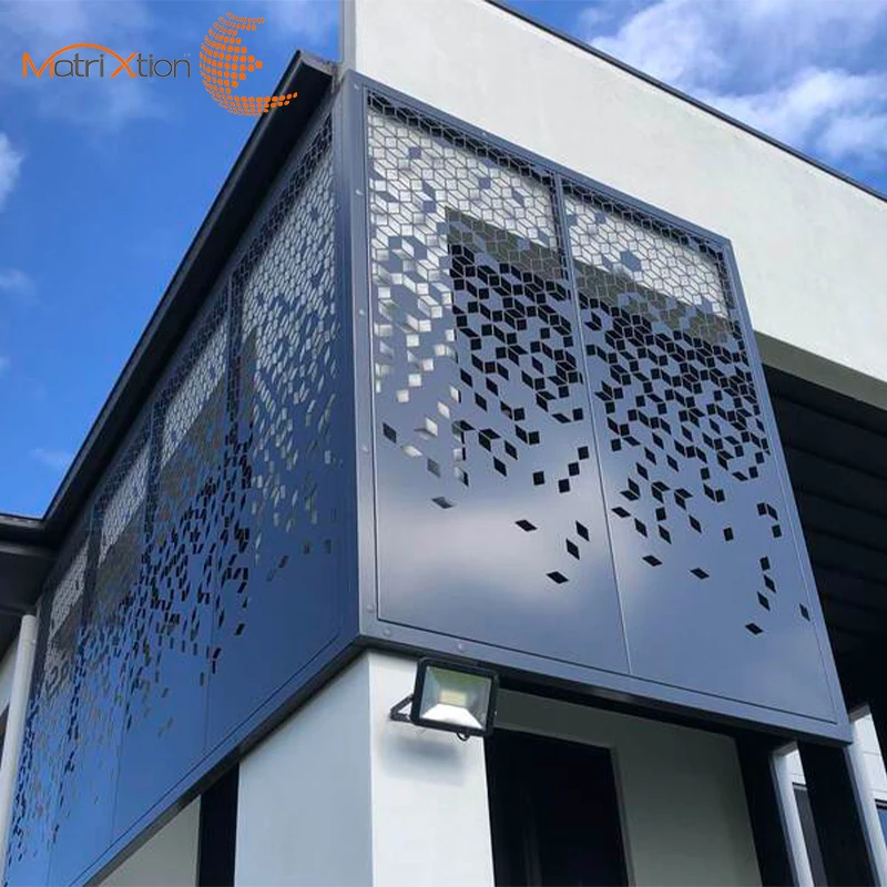 Laser Cut Aluminium Perforated Facade Panel for Buildings Facade Materials