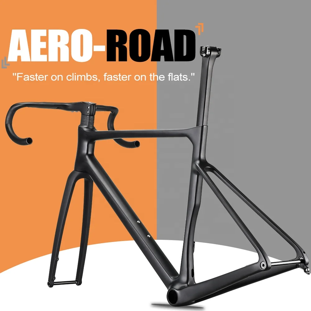 Airwolf Carbon Fiber All Internal Cable Bike Frame Full Toray Climbing Bicycle Frame 38C Max Tire Cyclocross Aero Disc Roadframe