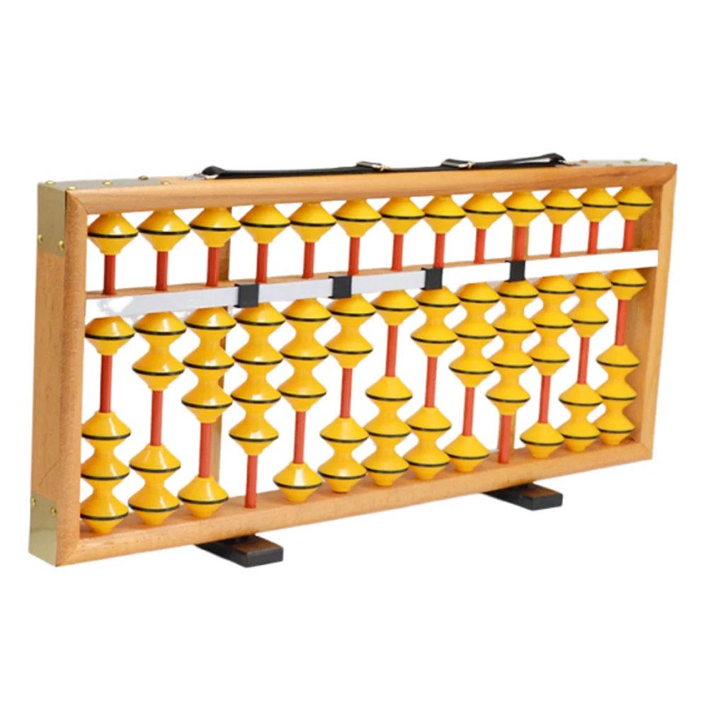 Multifunctional school tools 13 rods non-slip ABS plastic beads wooden frame teaching math big teacher abacus soroban for sale