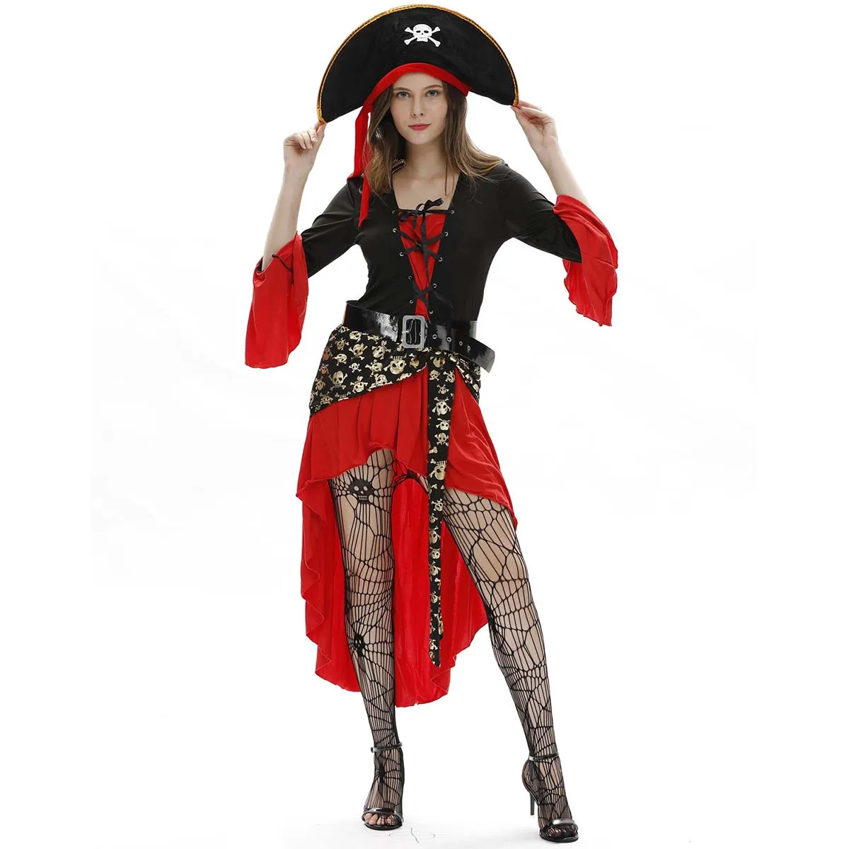 Halloween Female Pirate Costume Women Captain Pirates Cosplay Fantasia Fancy Dress