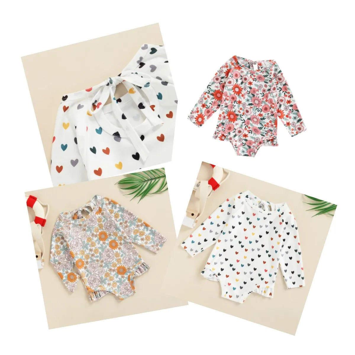 Yiwu Yiyuan Garment kids swimsuit long sleeve printed kids swimsuit summer 2022 leisure sports style summer swimsuits kids