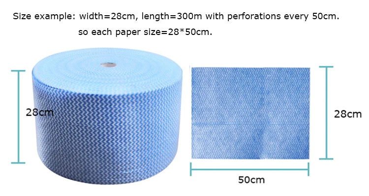 Spunlace Nonwoven Cleaning Wiping Cloth Rolls Breathable Nonwoven Fabric for household cleaning cloth