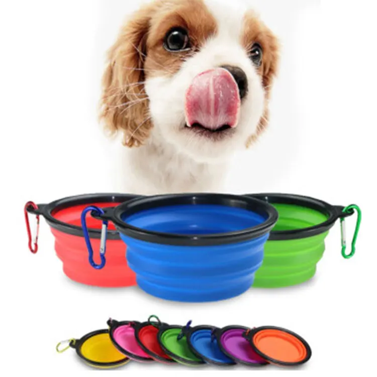 Лидер продаж, складная миска для домашних животных, силиконовая дорожная миска для собак