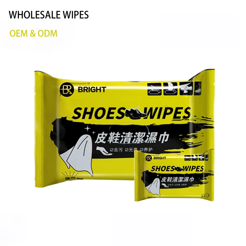New arrival shoe care 12pcs sneaker wet wipes/shoe cleaning wet tissues