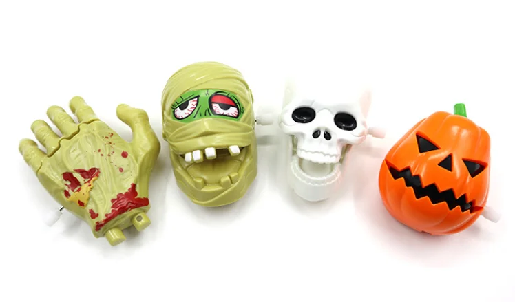 Halloween trick Easter ghost hand pumpkin head mummy chain wind-up toy set