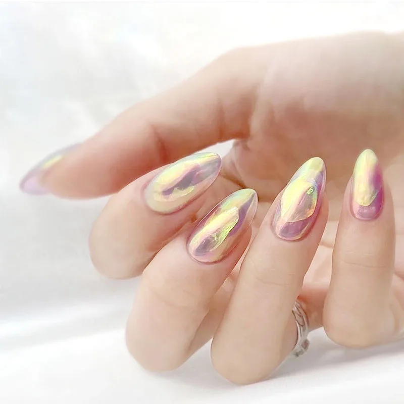 Foil Nail Art Transfer Sticker Foil Set Colorful Nail Foil Thin Iridescent Cellophane for Manicure Nail Art Decoration