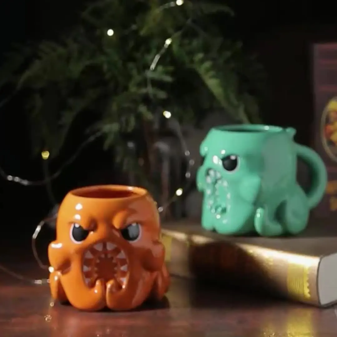 Горячая распродажа Хэллоуин подарок Оранжевый Цвет Глазурованная фарфоровая чашка осьминог на заказ кружки креативная керамическая кружка кофе