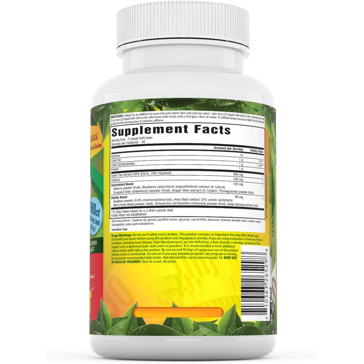 OEM Hot Sell Promote Digestion Slimness Supplements For Flat Belly Natural Green Tea Softgels Best Slim Capsules