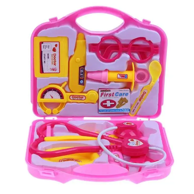  Children Pretend Play Toys Set Kids Portable Doctor Nurse Suitcase Medical Kit Educational Role