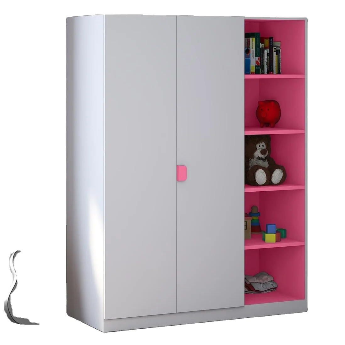 
Simple European Wardrobe Cabinet Closet Organizer Bedroom Wooden Portable Baby Wardrobe 