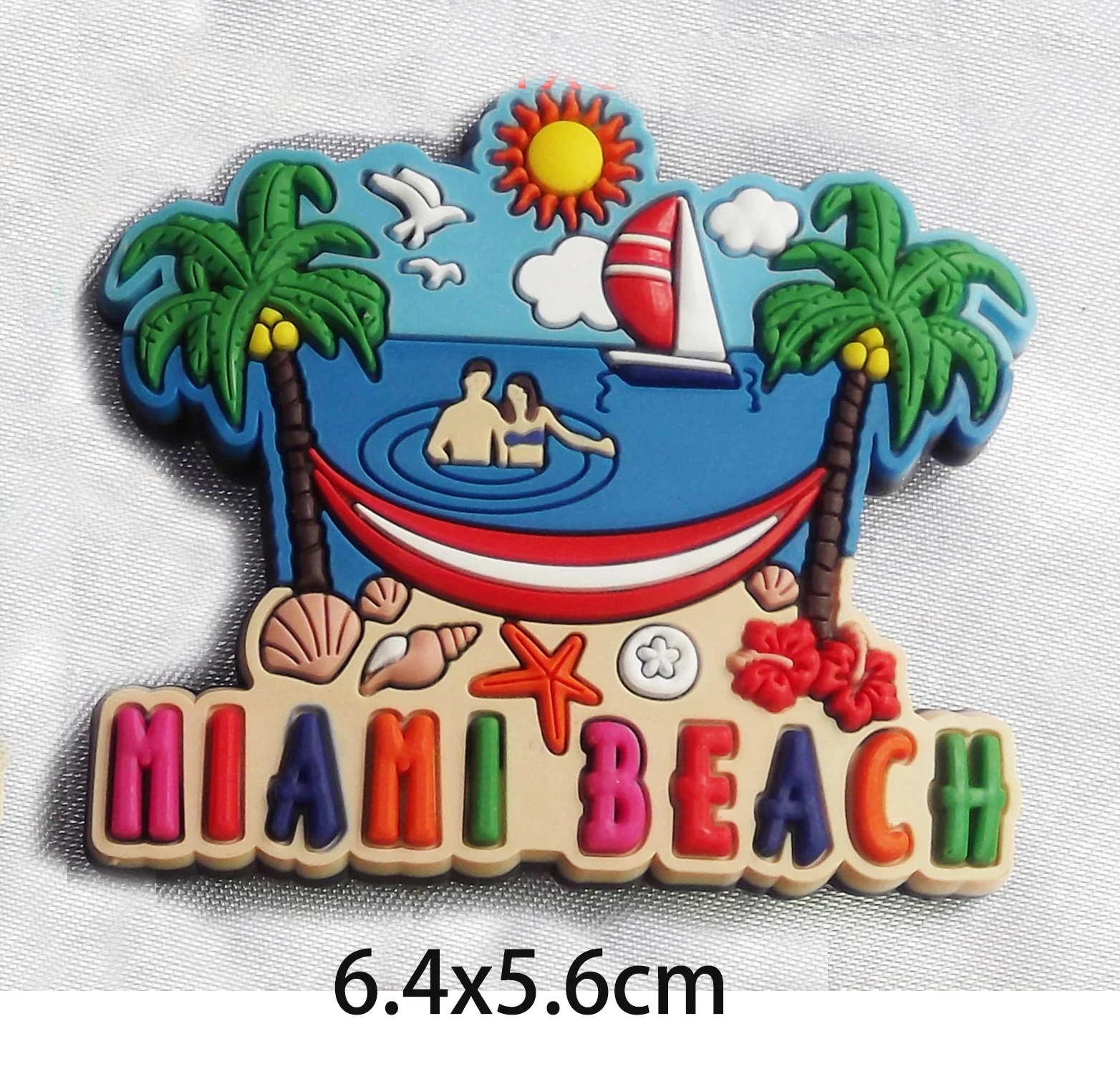 Custom PVC Rubber Fridge Magnets Refrigerator Magnets - Miami Beach,Cute Inspirational Words & Flags Print for Home Decoration