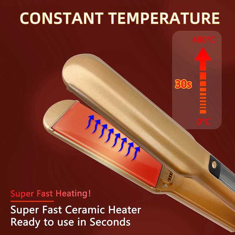 Customize Hair Straightener Titanium Flat Iron Straightener For Hair Easy To Use Dual Voltage 100-240V Light Weight