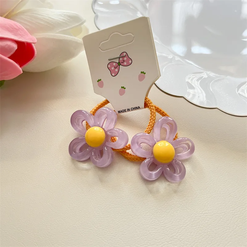 Small flower rubber bands for kids cute not hurt hair baby headband for little girls hair accessories