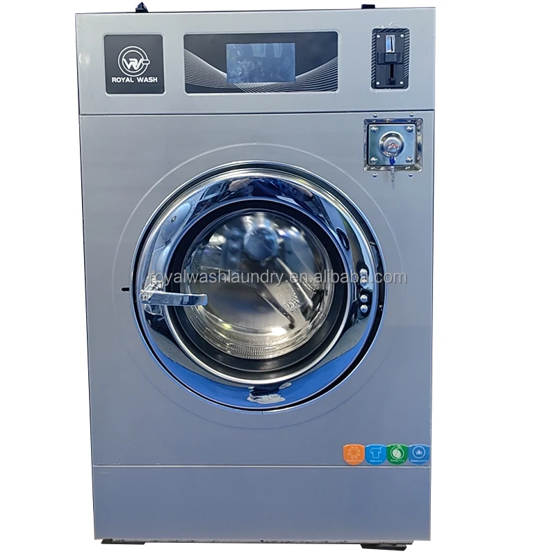 Commercial Rigid Washer Extractor Touch Screen Control Panel Support 8 Languages Laundry Machine Adopt Top Detergent Box