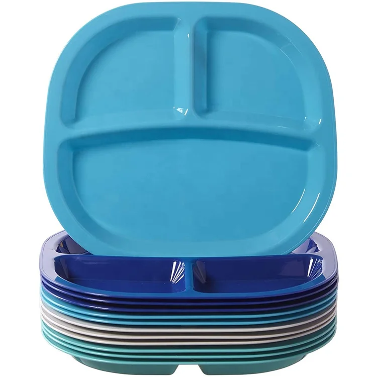 Оптовая продажа с завода, биоразлагаемая Высококачественная одноразовая пластиковая пластина на заказ с 3 отсеками