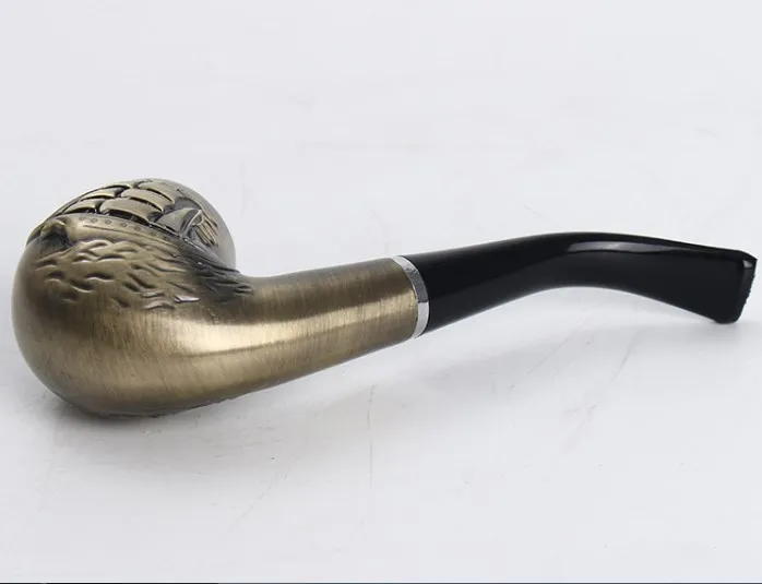 bronze and red copper color dry herb tobacco smoking pipe