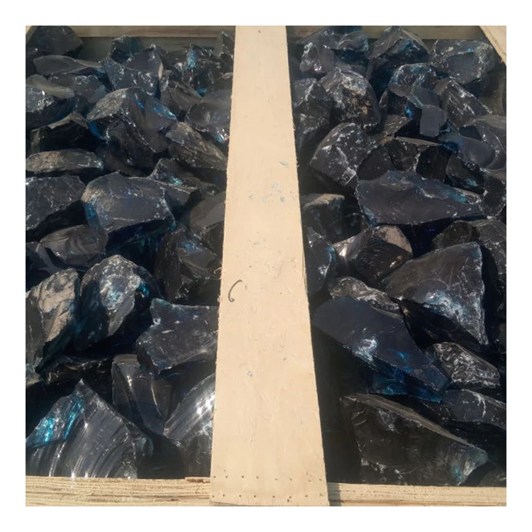 Colorful glass boulders for garden and landscaping