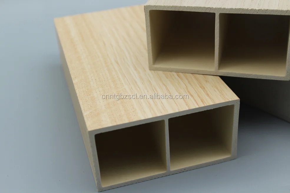 Hot Sale WPC PVC Plastic Composite interior column Timber Tubes Partition Wall panel Decoration 75*50mm