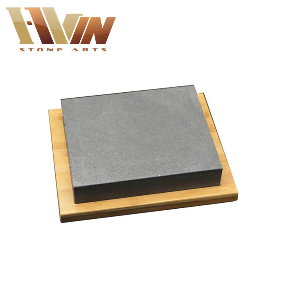 Wood Steak on the Stone Grill Set Lava Stone Steak Sizzling Steak Stone Set