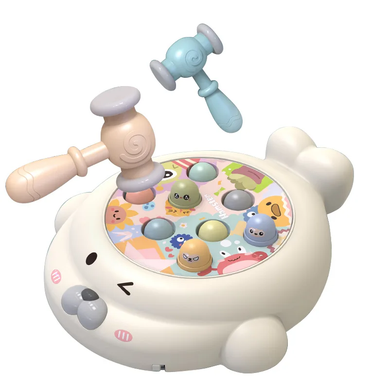 Educational Toy Whack A Mole Game with Music and Light Interactive Hammering Pounding Toy Decompression Game for Kids