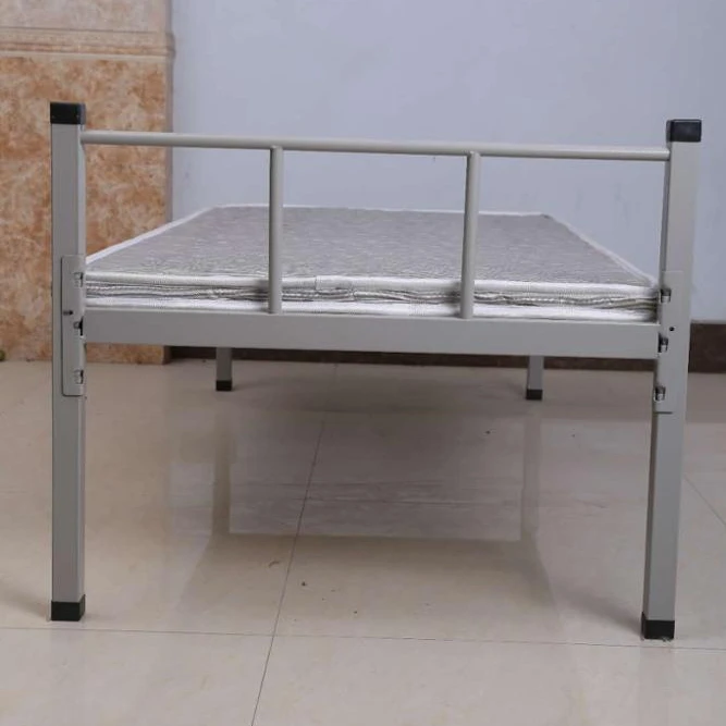 CKD structure iron steel single bed in flat packing one person metal bunk bed frame