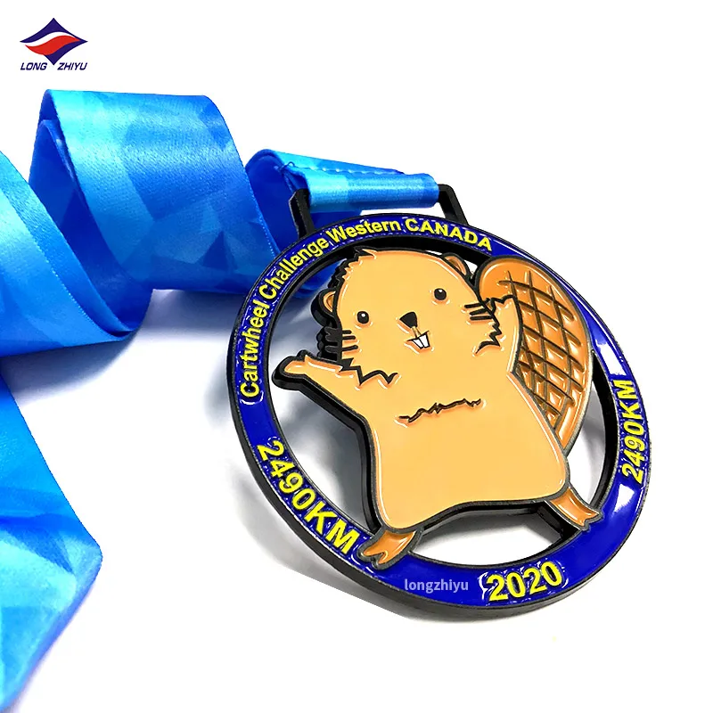 Longzhiyu 17 years metal marathon medals supplier cheap custom award 5k color run medal kid enamel anime sport medals