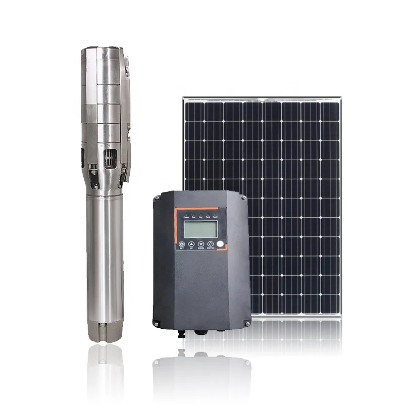 dc solar pump submersible for deep well water pump  5hp  Solar powered submersible water well pump system for farming