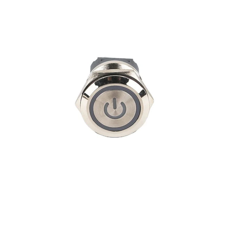 22mm Flat Head On Of Latching 8pin no nc power symbol 12v rgb led Motorcycle Emergency Push Button Switch