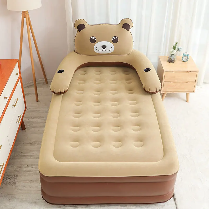 Animal shaped inflatable air mattress , Single size air bed, arm rest design inflatable air bed