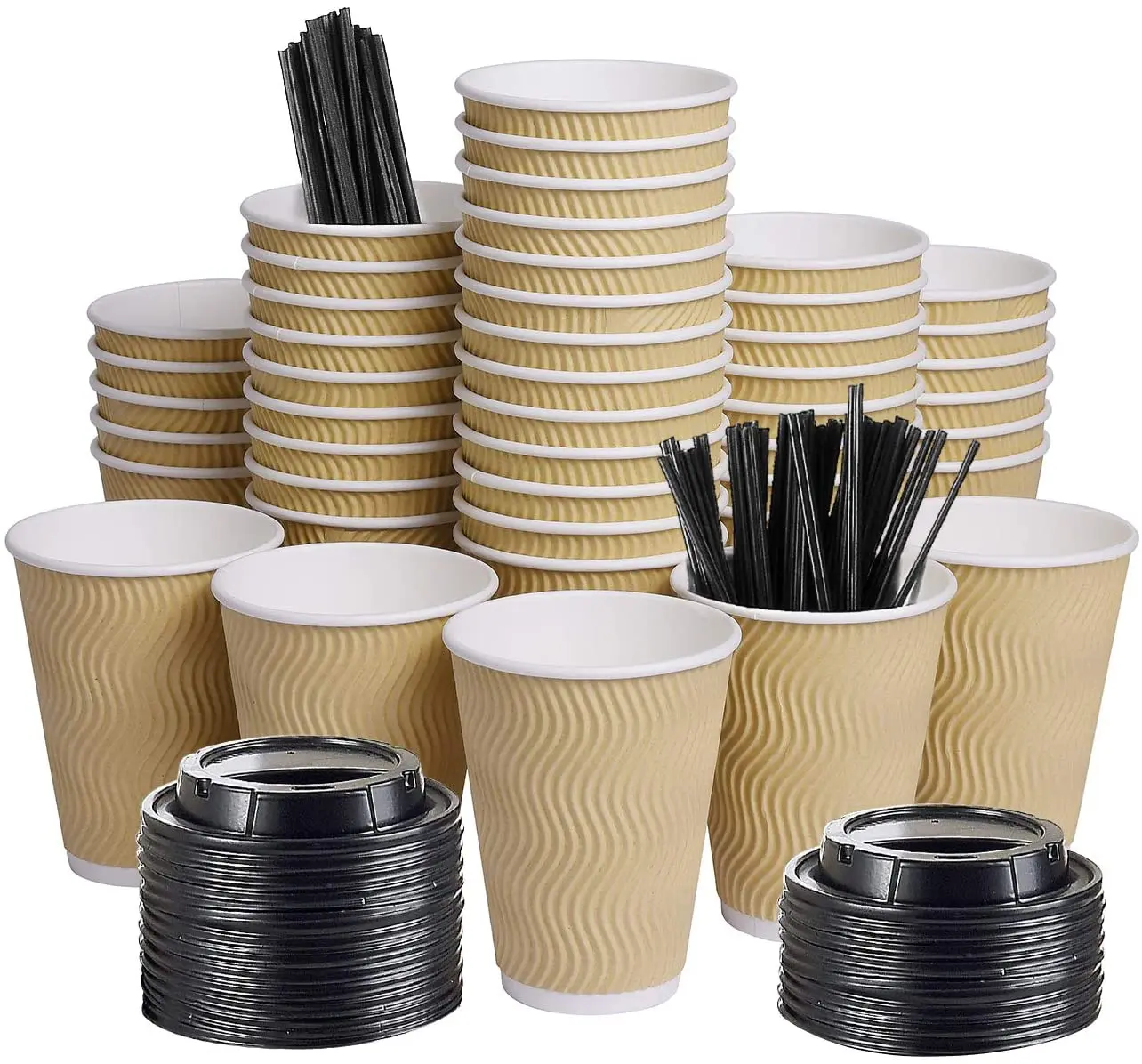 100% Plastic Free Coating 8oz 12oz 16oz Disposable Single Double Wall Paper Cup Paper Coffee Carton Cup