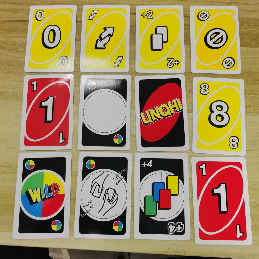 Hot Sale Thickened Paper UNQHI UNOS Card Game for Kids Playing Poker Toy No Mercy Classic Board Games For Family