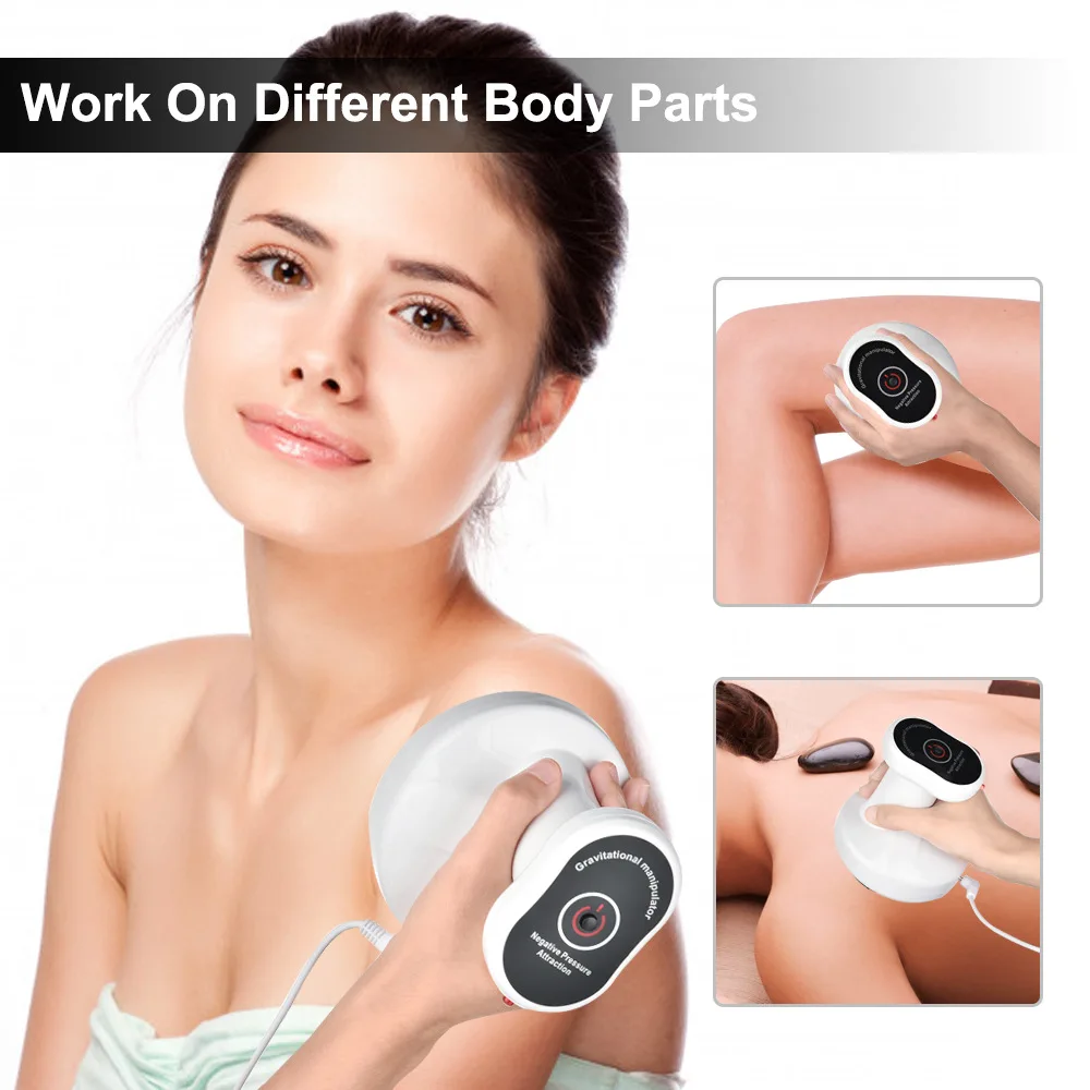 USB Charge Electric Guasha Tool Heating Energy Air Pressure Gravitational Set Body Massager Therapy Cupping Machine