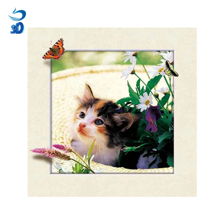 
5d lenticular printing for home decoration 3d picture of cat lenticular picture 