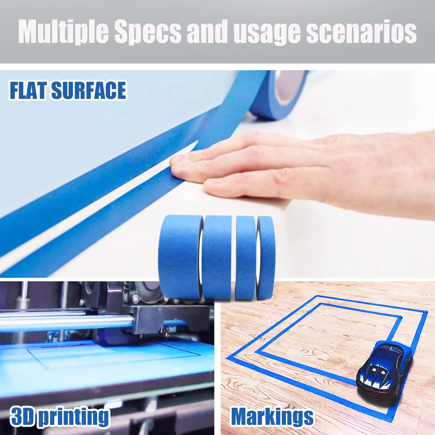 Highly Sticky Crepe Painting Masking Paper Adhesive Tape Kraft Paper Acrylic Waterproof Tape without Printing