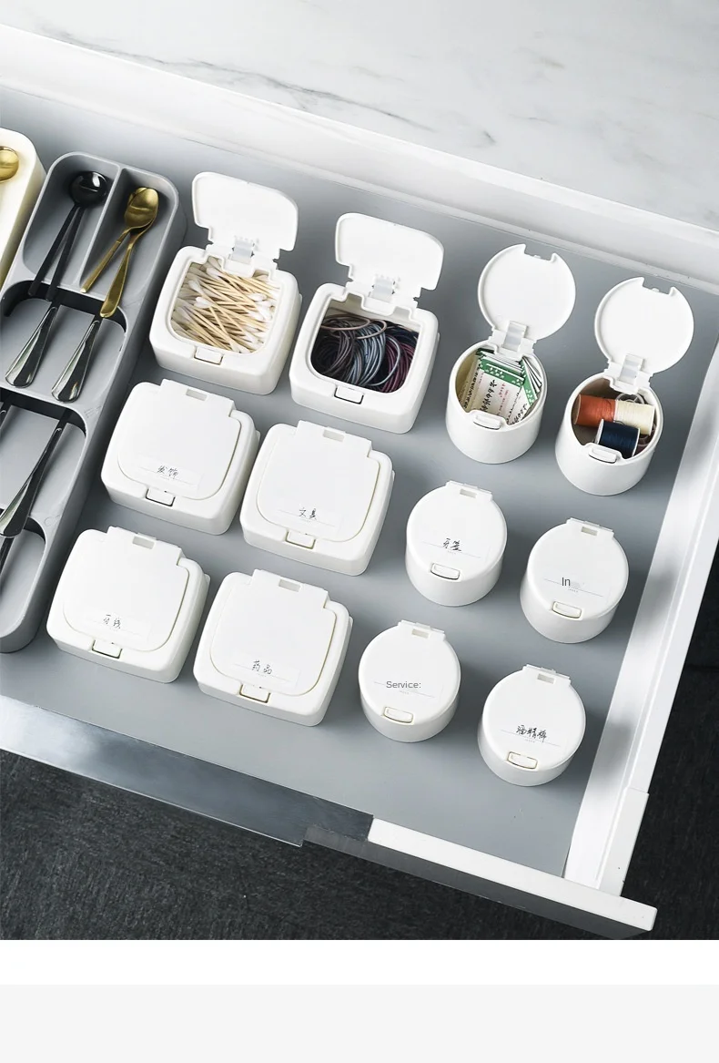 
WOODSPACE Simple style dustproof storage box with cover small object sorting storage box desktop drawer sundry storage box 