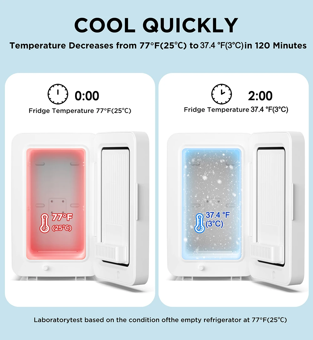 Factory Supply 10L Mini Electronic Beauty Fridge Cooler Low Noise 8 Can Smart Home Appliance Car Hotel Room Camping Tent Office