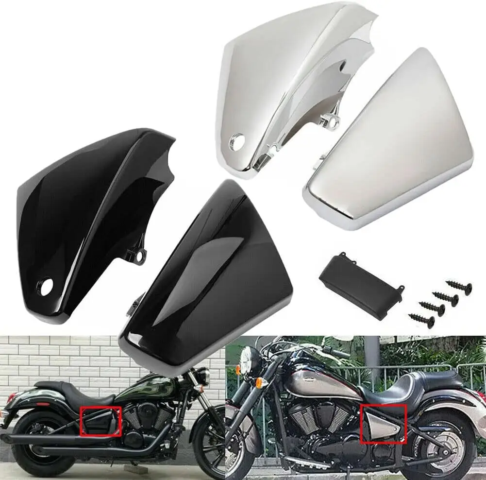 Chrome Battery Side Cover Protection Guard Fairing Cover Compatible for Kawasaki Vulcan 900 VN900 Classic Custom 2006-2020