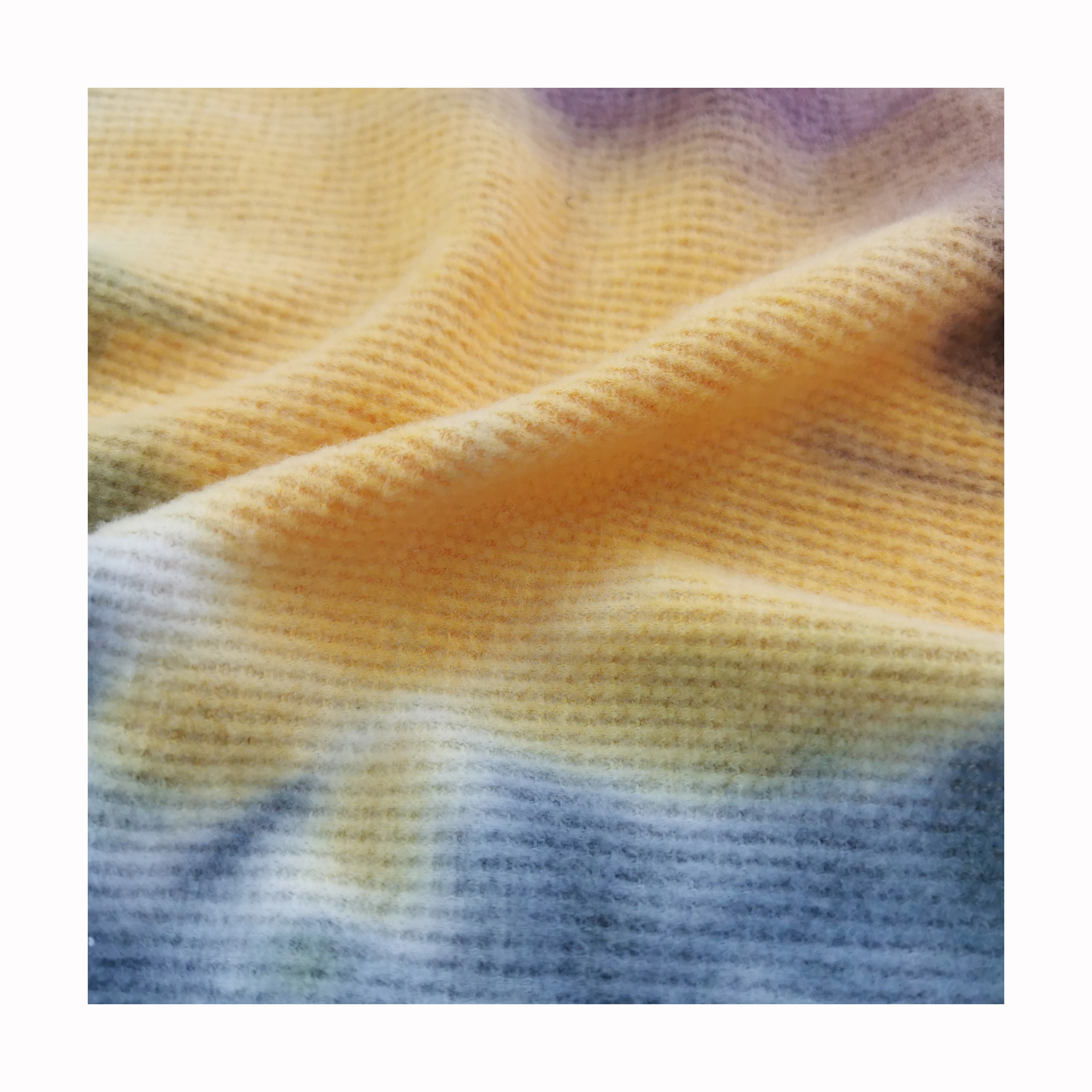 small waffle fabric tie dye 95%polyester 5%spandex hacci knitted fabric