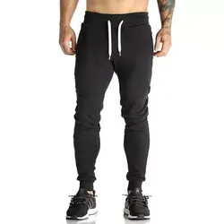 custom breathable plain solid high drawstring waist activewear sports training jogging pants men