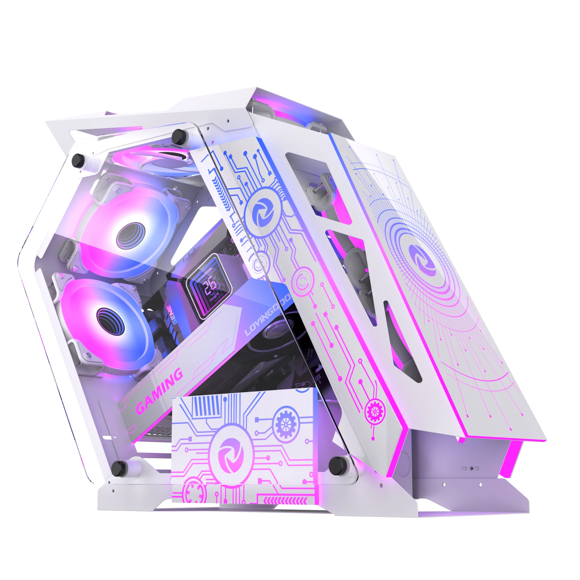 Lovingcool Factory OEM Gaming Comput Case MATX PC Case USB3.0 Tempered glass computer case & Towers With Fan Cooler Chassis CooL