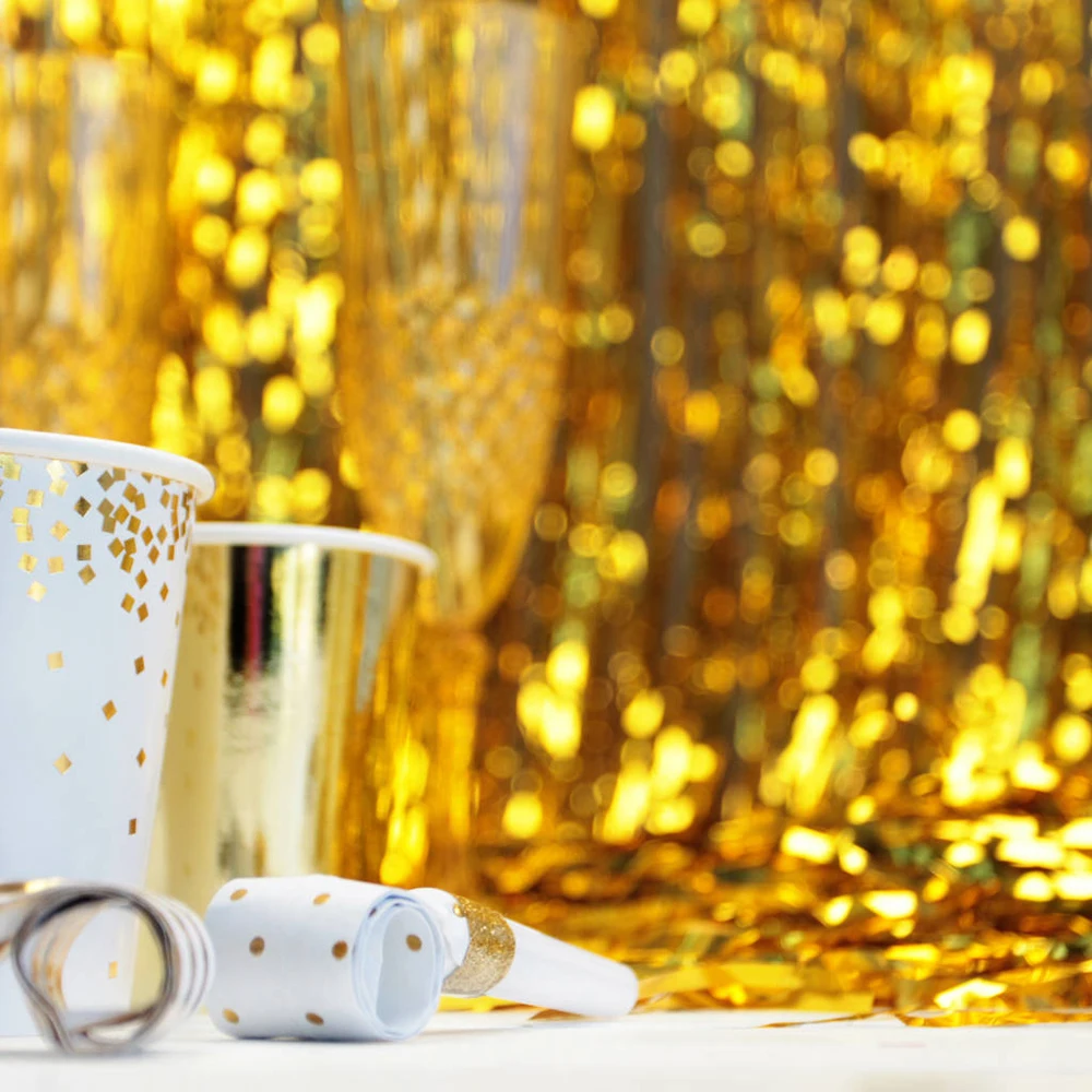 Metallic Tinsel Foil Fringe Curtains for Party Photo Backdrop Wedding Decor