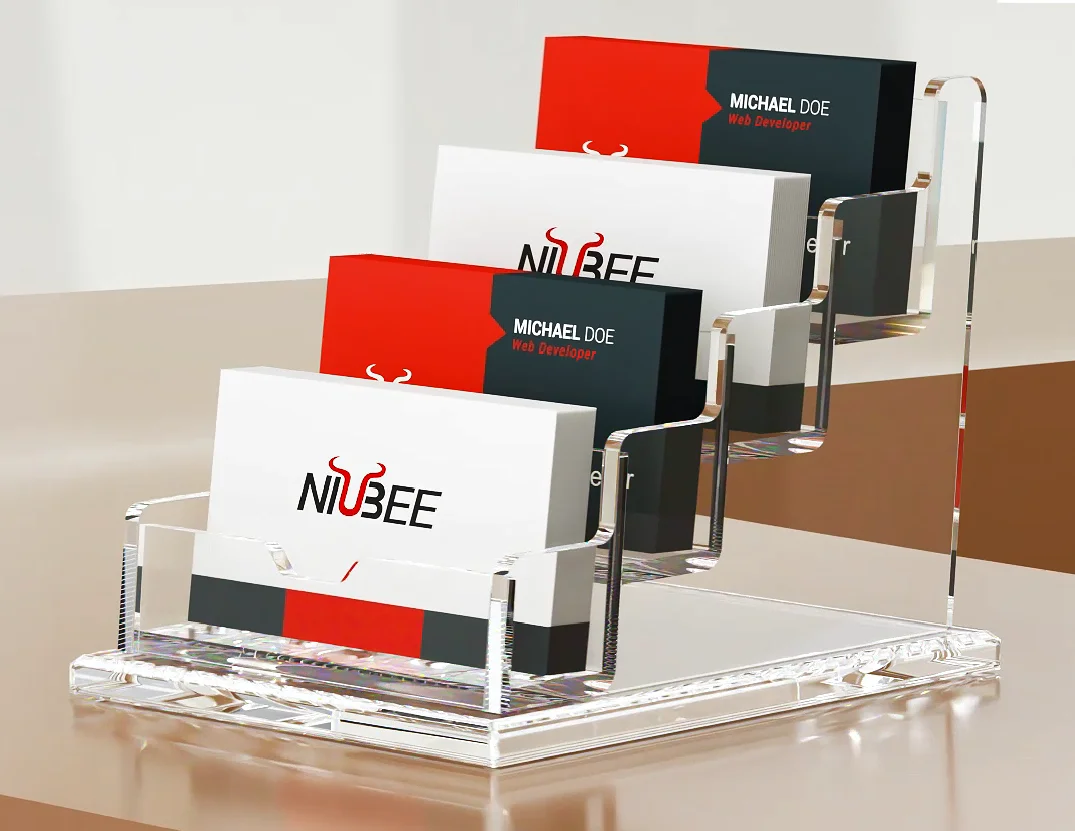 Clear Tabletop Acrylic Business Card Holder Transparent Acrylic Business Card Stand Holder Name Card Case Name Display Box