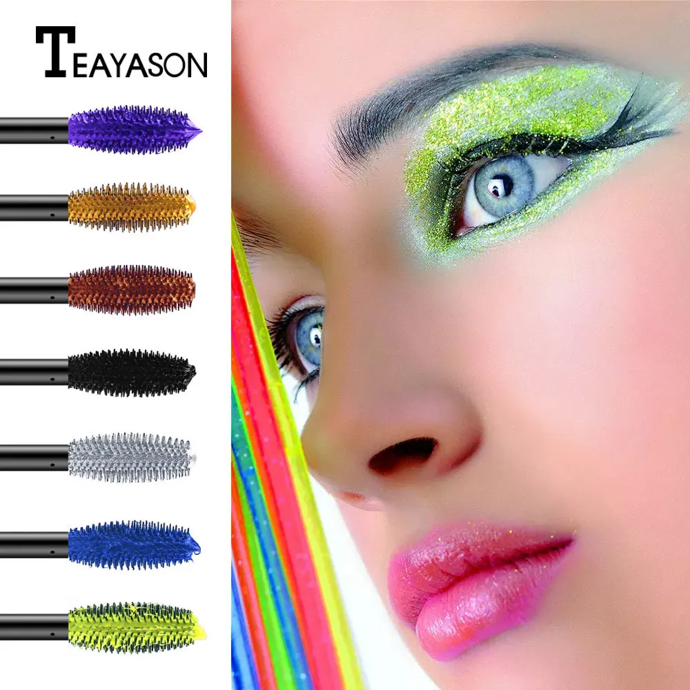 7colors Mascara waterproof long lasting Fast Dry Eyelashes Lengthening thick Curling easy to remove mascara