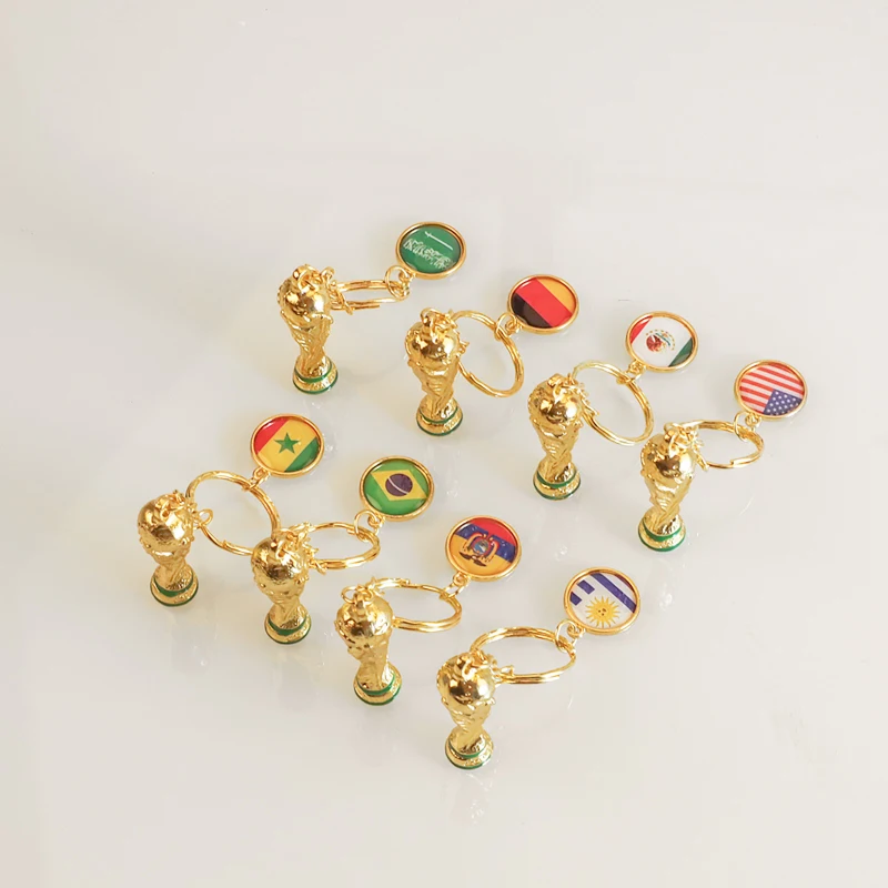 2022 world cup football ball keychain world football cup charms metal with ball keyrings Titan for fans Custom Logo key chain