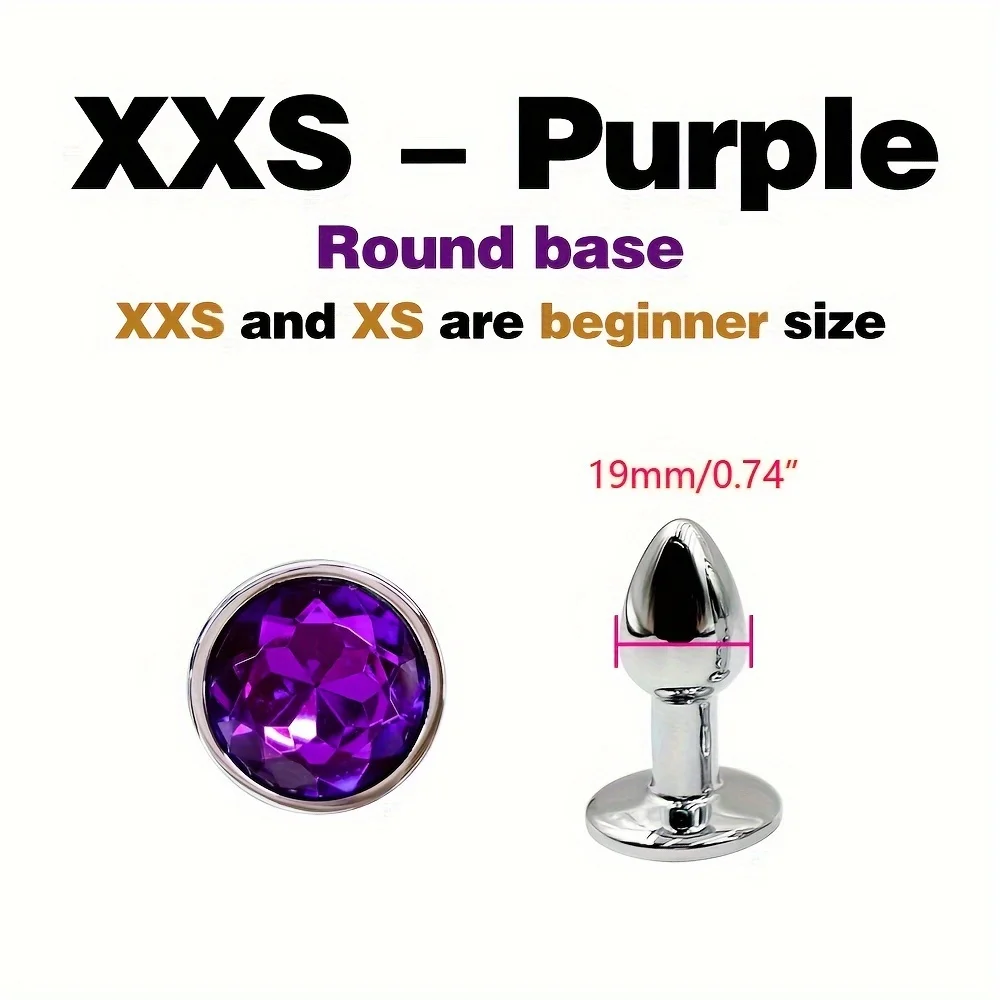 BDSM Metal Anal Plug With Gem Base Beginner To Expert 5 Size Butt Plug G-spot Massage Sexual Wellness Adult Pleasure Sex Toys