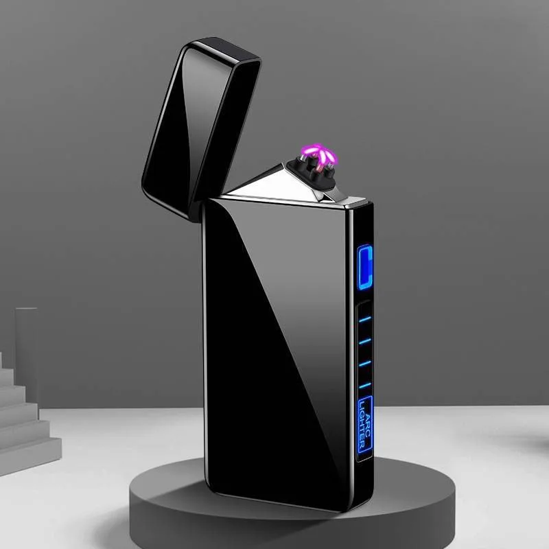 Изготовленный на заказ логотип ветрозащитный usb зарядка Двойная электронная зажигалка для сигарет